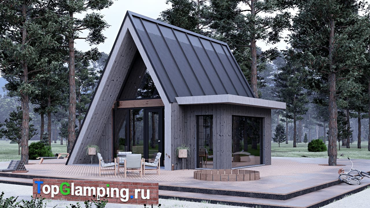Одноэтажный дом F-21986 — фасад